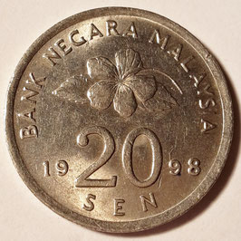 Malaysia 20 Sen 1989-2011 KM#52