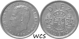 Spain 10 Pesetas 1983-1985 KM#827