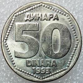 Yugoslavia 50 Dinara 1993 KM#158 XF