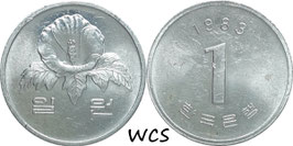 South Korea 1 Won 1983-2020 KM#31