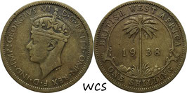 British West Africa 1 Shilling 1938 KM#23 VF-