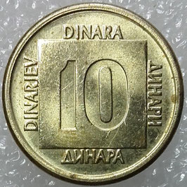 Yugoslavia 10 Dinara 1988-1989 KM#131