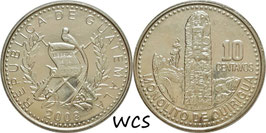 Guatemala 10 Centavos 2008 KM#277.6 UNC (MS63+)