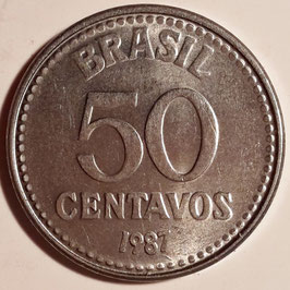 Brazil 50 Centavos 1986-1988 KM#604