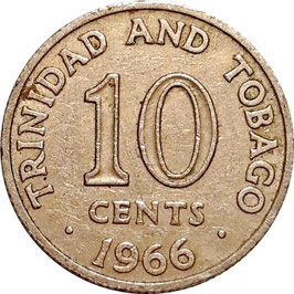 Trinidad and Tobago 10 Cents 1966-1972 KM#3