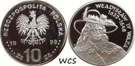Poland 10 Zlotych 1999 Wladyslaw IV Vasa Y#369 UNC-