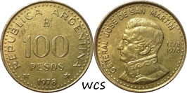 Argentina 100 Pesos 1978 KM#82 - José de San Martín