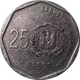 Dominican Republic 25 Pesos 2005-2015 KM#107