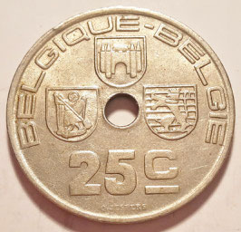 Belgium 25 Centimes 1938-1939 BELGIQUE - BELGIE KM#114.1