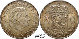 Netherlands 2½ Gulden 1960 KM#185 VF