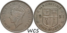 Mauritius 1 Rupee 1951 KM#29.1 VF