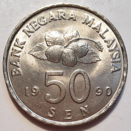 Malaysia 50 Sen 1989-2011 KM#53