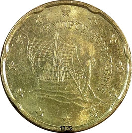 Cyprus 10 Euro Cent 2008 KM#81 VF