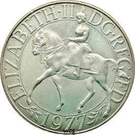 Great Britain New 25 Pence 1977 - 25th anniversary of Accession of Queen Elizabeth II  KM#920 XF