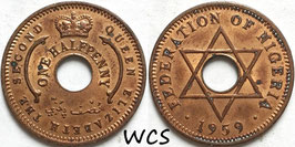 Nigeria ½ Penny 1959 KM#1 XF
