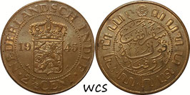 Netherlands East Indies 2½ Cent 1945 P KM#316 XF
