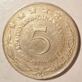 Yugoslavia 5 Dinara 1971-1981 KM#58