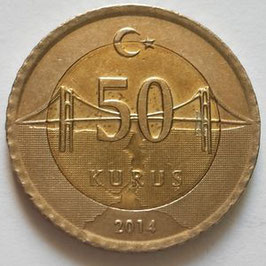 Turkey 50 Kurus 2009-2018 KM#1243