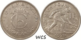 Luxembourg 1 Franc 1928 KM#35 VF-