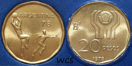 Argentina 20 Pesos 1977-1978 KM#75 - FIFA World Cup Argentina 1978