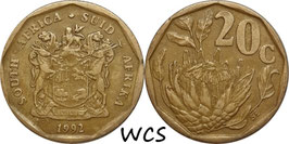 South Africa 20 Cents 1990-1995 KM#136