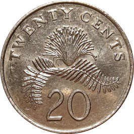 Singapore 20 Cents 1992-2013 KM#101