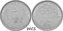 Guatemala 5 Centavos 2011 KM#276.6a AU