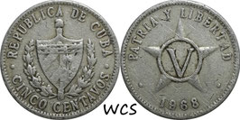 Cuba 5 Centavos 1968 (Kremnica) KM#34 F (1)