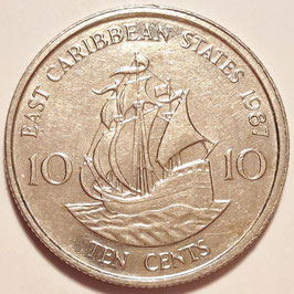 East Caribbean States 10 Cents 1981-2000 KM#13