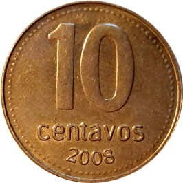 Argentina 10 Centavos 2006-2011 KM#107a