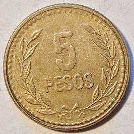 Colombia 5 Pesos 1989-1993 KM#280