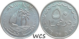Qatar 50 Dirhams 1987 (AH1407) KM#5 UNC