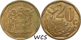 South Africa 20 Cents 1996-2000 KM#162