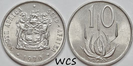 South Africa 10 Cents 1970 T.S. KM#85 UNC