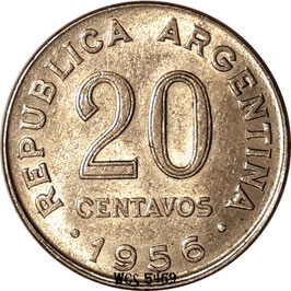 Argentina 20 Centavos 1954-1956 KM#52