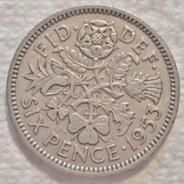 Great Britain 6 Pence 1953 KM#889 VF-