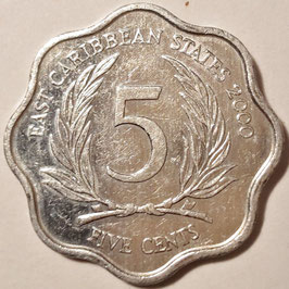 East Caribbean States 5 Cents 1981-2000 KM#12