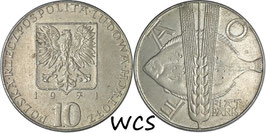 Poland 10 Zlotych 1971 (F.A.O.) MW Y#63