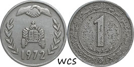 Algeria 1 Dinar 1972 (FAO) KM#104.1 F (Corrosion)