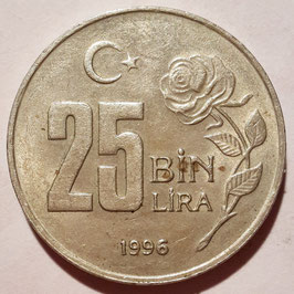 Turkey 25.000 Lira 1995-2000 KM#1041