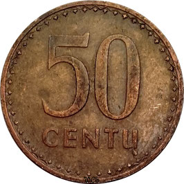 Lithuania 50 Centų 1991 KM#90 VF