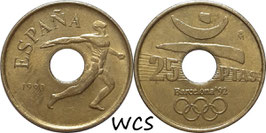 Spain 25 Pesetas 1990 (Barcelona 1992 - Discus Thrower) KM#850