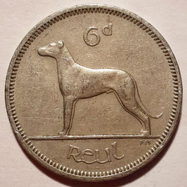 Ireland 6 Pence 1942-1969 KM#13a