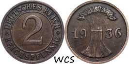 Germany - Weimar Republic 2 Reichspfennig 1923-1936 KM#38