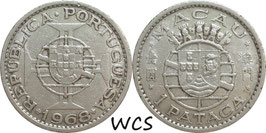 Macau 1 Pataca 1968 KM#6 F