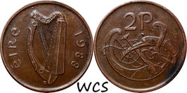 Ireland 2 Pence 1988-2000 KM#21a