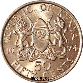 Kenya 50 Cents 1969-1978 KM#13