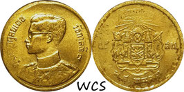 Thailand 5 Satang 1950 (2493) Aluminium-Bronze Y#72a VF