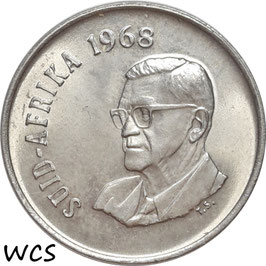 South Africa 10 Cents 1968 (President Swart, SUID-AFRIKA) KM#77.2 UNC