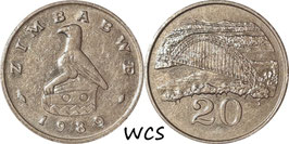 Zimbabwe 20 Cents 1980-1997 KM#4